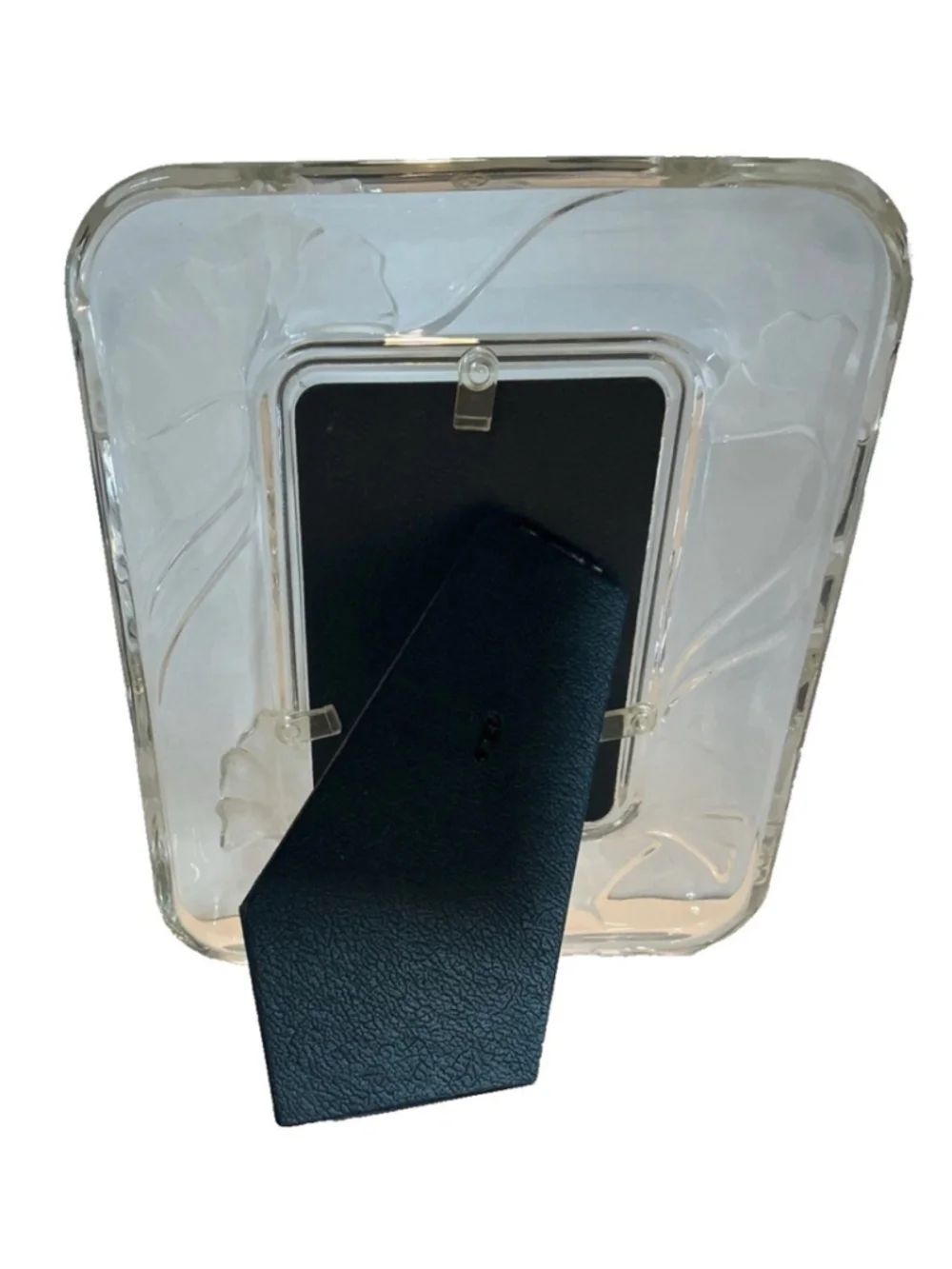Mikasa Crystal Ginkgo Leaf Picture Frame Frosted Glass 4x6 Deco Tabletop Decor